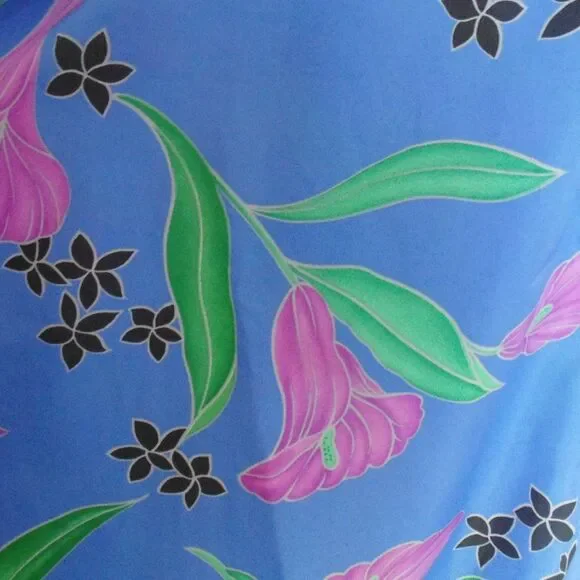 Vintage HILO HATTIE True Wrap/Sarong/Pareo, OS, Blue Floral, Maxi/Floor length - Picture 8 of 11